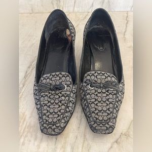 Coach black and white low heel pumps, size 8